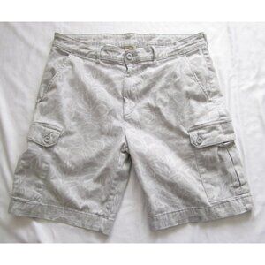 Men St John's Bay Hawaiian Print Cotton Cargo Shorts Sz 36 (MP302)
